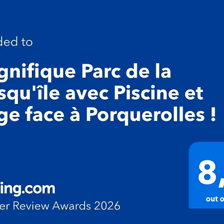 Hyeres, Magnifique Parc De La Presqu'ile Avec Piscine Et Face A Porquerolles ! Apartamento Hyères